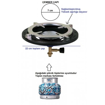 orgaz Piknik Tüp Ocak Başlığı Kafası Set Dar Musluk